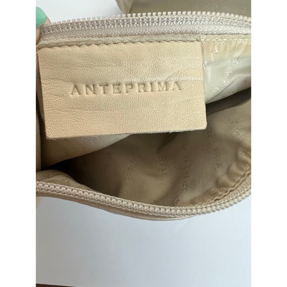 Anteprima Large Butter Soft Beige Leather Hobo Purse w/Attached Cosmetic Pouch - Picture 9 of 12